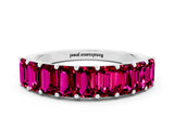 White gold Emerald Cut Garnet Prong-Set Eternity Band_6