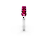 White gold Emerald Cut Garnet Prong-Set Eternity Band_8