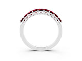 White gold Emerald Cut Garnet Prong-Set Eternity Band_9