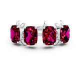 White gold Emerald Cut Garnet Prong-Set Half Eternity Band_18