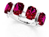 White gold Emerald Cut Garnet Prong-Set Half Eternity Band_19