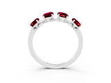 White gold Emerald Cut Garnet Prong-Set Half Eternity Band_21