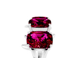 White gold Emerald Cut Garnet Prong-Set Half Eternity Band_23