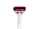 White gold Emerald Cut Garnet Solitaire Engagement Ring with Cathedral Setting and Four-Prong Mount_35