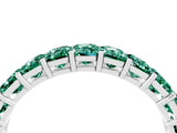 White gold Emerald Cut Green Sapphire Eternity Band with Shared Prong Setting_10