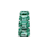 White gold Emerald Cut Green Sapphire Eternity Band with Shared Prong Setting_11