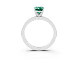 White gold Emerald Cut Green Sapphire Milgrain Pavé Engagement Ring with Four-Prong Setting_15