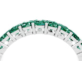White gold Emerald Cut Green Sapphire Prong-Set Eternity Band_10