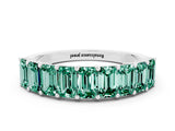 White gold Emerald Cut Green Sapphire Prong-Set Eternity Band_6