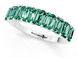 White gold Emerald Cut Green Sapphire Prong-Set Eternity Band_7