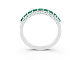 White gold Emerald Cut Green Sapphire Prong-Set Eternity Band_9