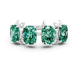 White gold Emerald Cut Green Sapphire Prong-Set Half Eternity Band_18