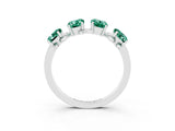 White gold Emerald Cut Green Sapphire Prong-Set Half Eternity Band_21