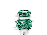 White gold Emerald Cut Green Sapphire Prong-Set Half Eternity Band_23