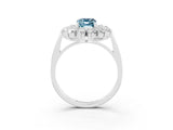 White gold Emerald Cut Halo Cluster Diamond Ring with Pave Band and Four-Prong Setting_27