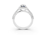 White gold Emerald Cut Halo Pavé Diamond Engagement Ring with Split Shank and Four-Prong Setting_3