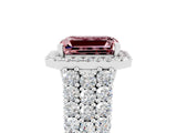 White gold Emerald Cut Halo Pavé Diamond Engagement Ring with Split Shank and Four-Prong Setting_5