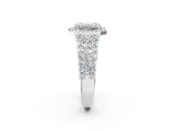 White gold Emerald Cut Halo Pavé Diamond Engagement Ring with Split Shank and Four-Prong Setting_6