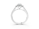 White gold Emerald Cut Halo Pave Diamond Engagement Ring with Four-Prong Setting_11