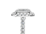 White gold Emerald Cut Halo Pave Diamond Engagement Ring with Four-Prong Setting_13