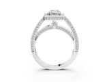 White gold Emerald Cut Halo Pave Split Shank Prong Setting Ring_65