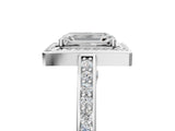 White gold Emerald Cut Halo Pave Split Shank Prong Setting Ring_66