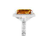 White gold Emerald Cut Halo Round Diamond Pavé Band with Four-Prong Setting_5