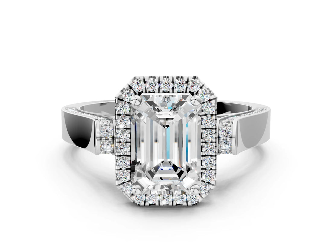 Platinum 2.04 Carat E VVS2 Round Halo Round Diamond Twist Band with Four-Prong Setting