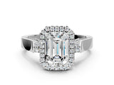 Platinum 2.04 Carat E VVS2 Round Halo Round Diamond Twist Band with Four-Prong Setting