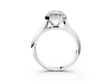 White gold Emerald Cut Halo Solitaire Engagement Ring with Square Band and Four-Prong Setting_105