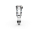 White gold Emerald Cut Halo Split Shank Diamond Ring with Four-Prong Setting_81