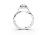 White gold Emerald Cut Halo Split Shank Pave Set Ring_69