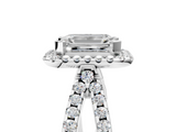 White gold Emerald Cut Halo Split Shank Pave Set Ring_73