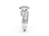 White gold Emerald Cut Halo Split Shank Prong Setting Ring_22