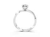 White gold Emerald Cut Moissanite Engagement Ring with Side Stone Accents and Four-Prong Setting_30