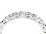 White gold Emerald Cut Moissanite Eternity Band with Shared Prong Setting_10