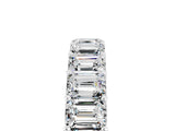White gold Emerald Cut Moissanite Eternity Band with Shared Prong Setting_11