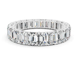 White gold Emerald Cut Moissanite Eternity Band with Shared Prong Setting_6