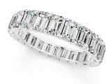 White gold Emerald Cut Moissanite Eternity Band with Shared Prong Setting_7