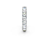 White gold Emerald Cut Moissanite Eternity Band with Shared Prong Setting_8
