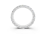 White gold Emerald Cut Moissanite Eternity Band with Shared Prong Setting_9