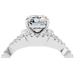 White gold Emerald Cut Moissanite  Halo Twist Band Solitaire Prong Setting Ring_28