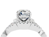 White gold Emerald Cut Moissanite  Halo Twist Band Solitaire Prong Setting Ring_70