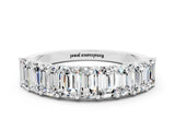 White gold Emerald Cut Moissanite Prong-Set Eternity Band_6