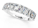 White gold Emerald Cut Moissanite Prong-Set Eternity Band_7