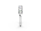 White gold Emerald Cut Moissanite Prong-Set Eternity Band_8