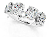White gold Emerald Cut Moissanite Prong-Set Half Eternity Band_19