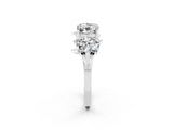 White gold Emerald Cut Moissanite Prong-Set Half Eternity Band_20