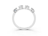 White gold Emerald Cut Moissanite Prong-Set Half Eternity Band_21