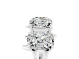 White gold Emerald Cut Moissanite Prong-Set Half Eternity Band_23